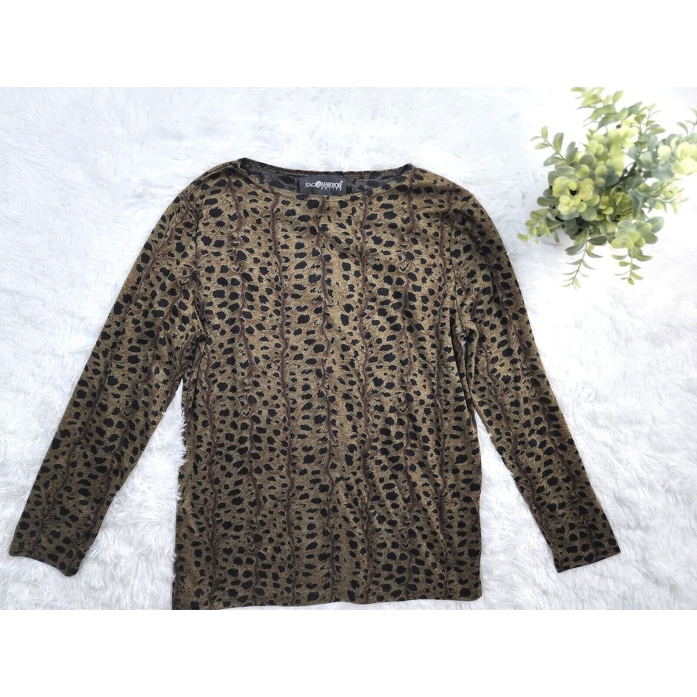 [453] Sag Harbor Petite Animal Pint Shirt